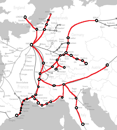 Mapa possibles tren-hotels des de Barcelona cap a Europa.png